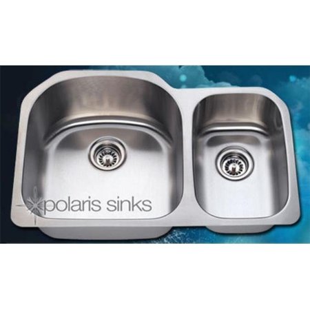 POLARIS SINKS Polaris Sink PL1213-16 Large Left Bowl  Stainless Steel Kitchen Sink  PL1213-16
